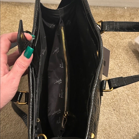 Betsey Johnson  Croc-Embossed Tote Bag with Stud Accents - Picture 3 of 5